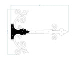Old California Hacienda Wrought Iron Garage Door Dummy Hinge Strap - Old West Iron