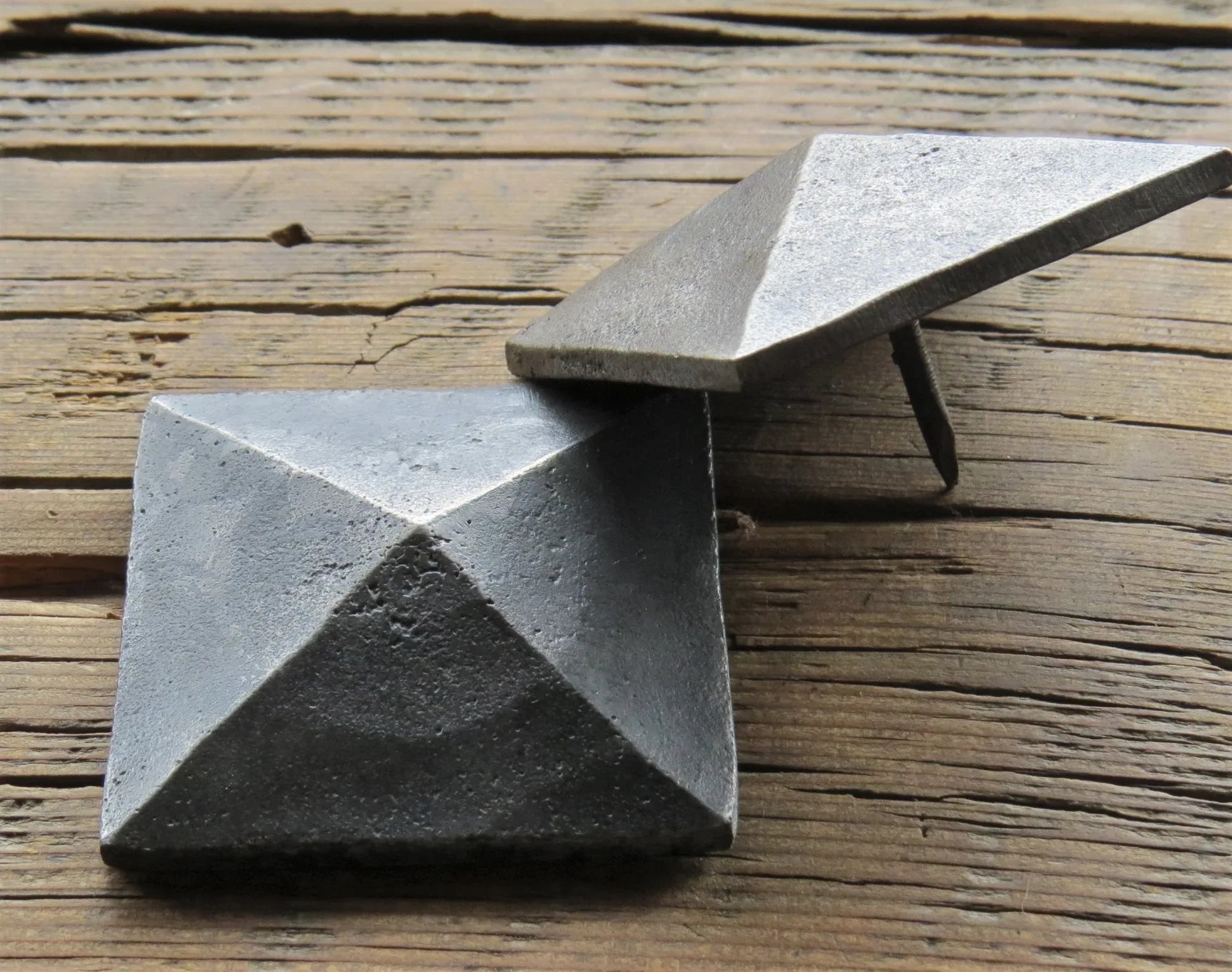 2" Square Hammered Pyramid Head Nails - Old West Iron