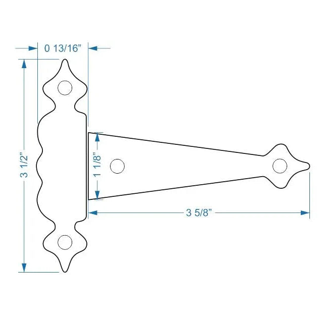 Tudor Revival Iron Hinge - Old West Iron