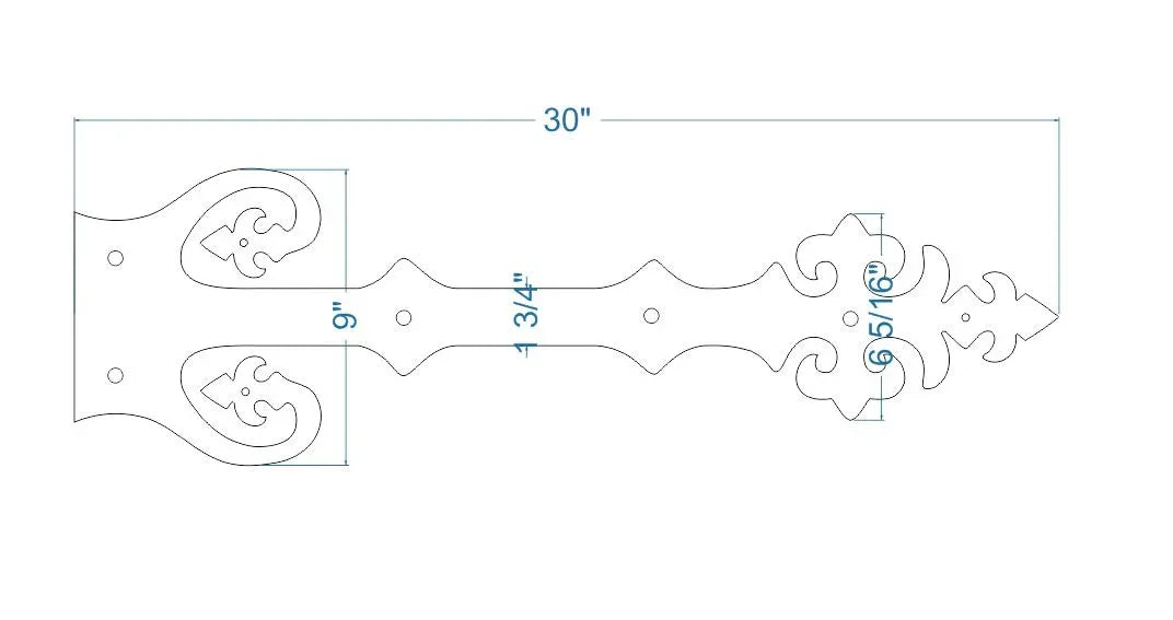 Renaissance Iron Garage Door Dummy Hinge Strap - Old West Iron