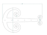 Middle Age Europe Wrought Iron Garage Door Dummy Hinge Strap - Old West Iron