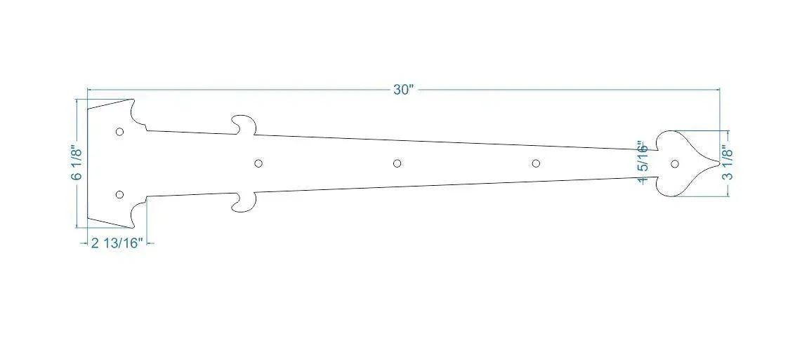 Federal Iron Garage Door Dummy Hinge Strap - Old West Iron