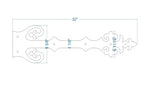 XL Renaissance Wrought Iron Faux Hinge Strap - Old West Iron