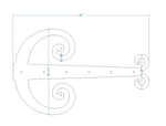XL Middle Age Europe Wrought Iron Faux Hinge Strap - Old West Iron