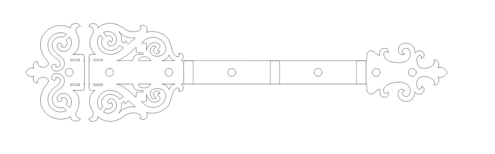 Gothic Cathedral Iron XL Functioning Hinge Strap - Old West Iron