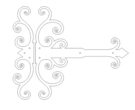 Chateauesque Iron XL Functioning Hinge Strap - Old West Iron