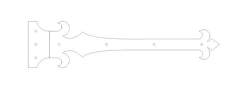 French Empire Iron XL Functioning Hinge Strap - Old West Iron