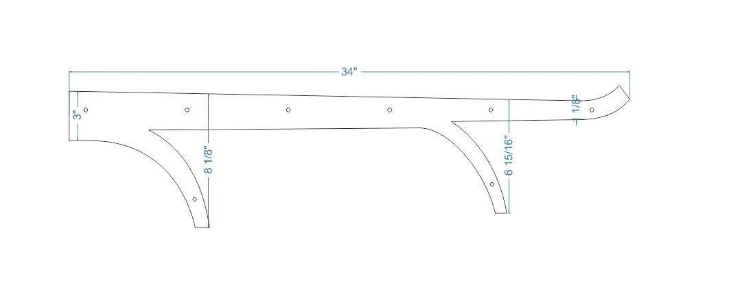 XL Scandinavian Wrought Iron Faux Hinge Strap - Old West Iron