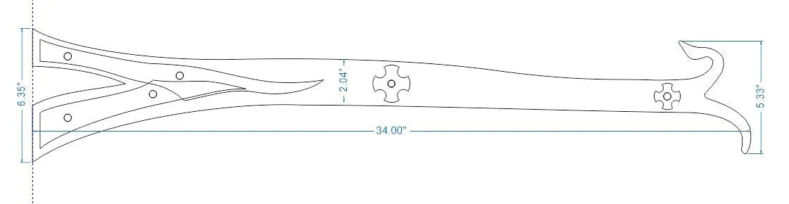 XL Nordic Iron Age Wrought Iron Faux Hinge Strap - Old West Iron
