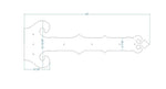 XL Baroque Iron Faux Hinge Strap - Old West Iron