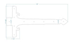 XL Georgian Iron Faux Hinge Strap - Old West Iron