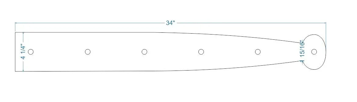 Heritage Iron Garage Door Dummy Hinge Strap - Old West Iron