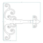 XL Chateauesque Iron Faux Hinge Strap - Old West Iron