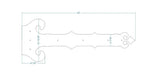 Baroque Iron Garage Door Dummy Hinge Strap - Old West Iron