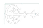 German Castle Iron Garage Door Dummy Hinge Strap - Old West Iron