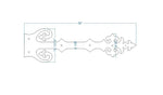 XL Renaissance Wrought Iron Faux Hinge Strap - Old West Iron