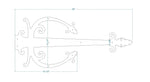 Medieval Iron Garage Door Dummy Hinge Strap - Old West Iron