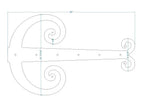 Middle Age Europe Wrought Iron Garage Door Dummy Hinge Strap - Old West Iron