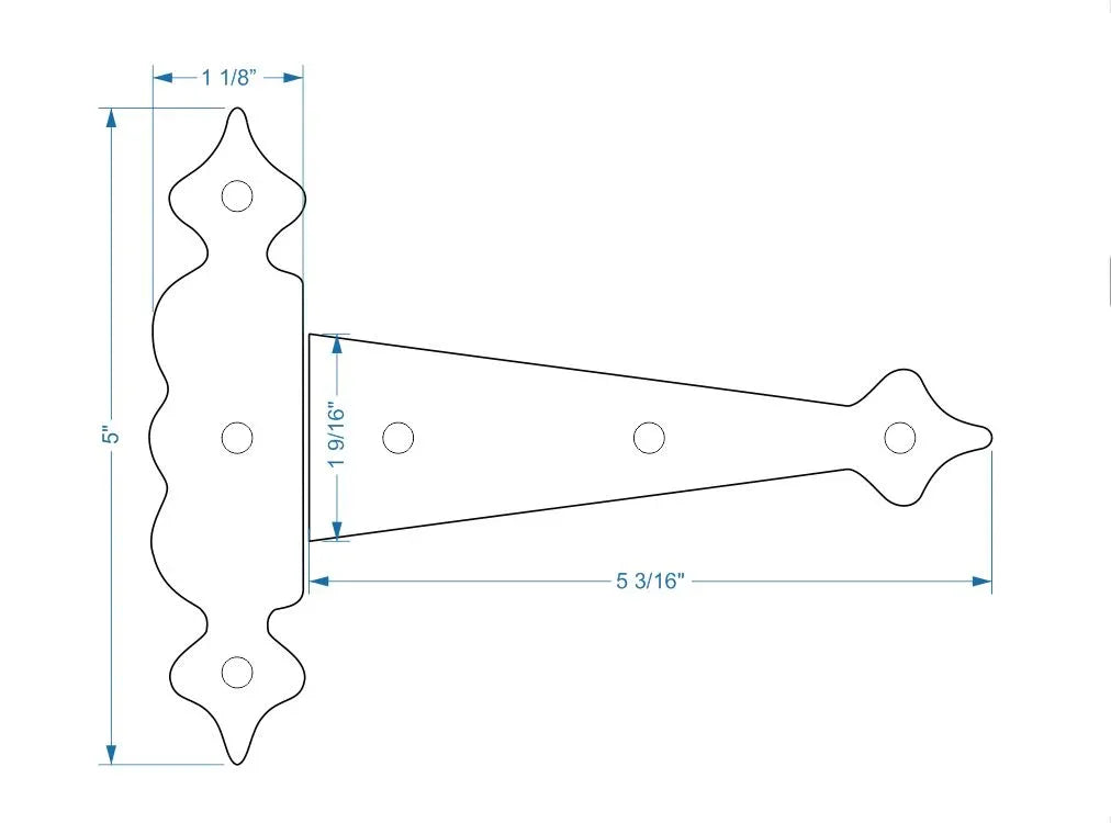 Tudor Revival Iron Hinge - Old West Iron