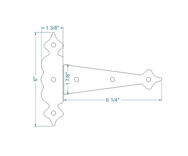 Tudor Revival Iron Hinge - Old West Iron