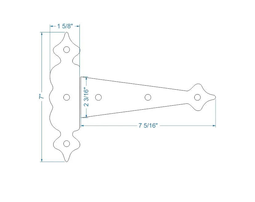 Tudor Revival Iron Hinge - Old West Iron