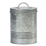Amici Home Retro Treats Storage Canister With Lid for Pet Food 72 Oz - Galvanized Metal - Galvanized Metal Food Storage Bins Kitchen Accessory