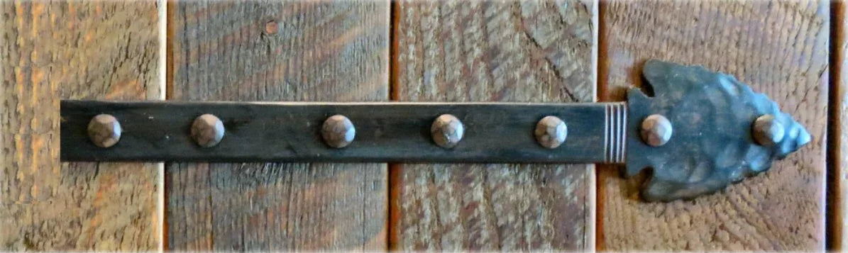 Authentic Arrowhead Iron Garage Door Dummy Hinge Strap - Old West Iron