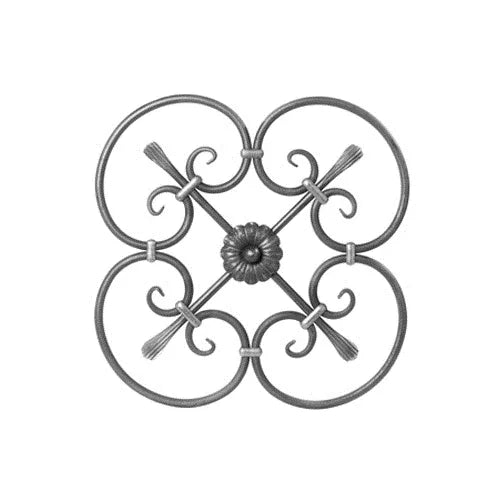 Smooth Cabinet Insert with Rosette - Old West Iron
