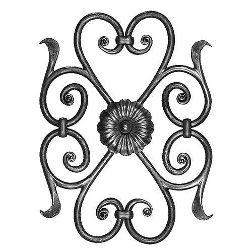 Scrolled Round Bar Cabinet Insert - Old West Iron