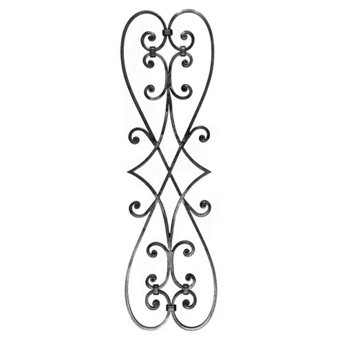 Scrolled Iron Insert with Diamond Center - Old West Iron