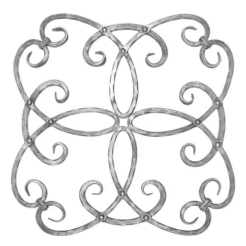 Small Riveted Hammered Iron Insert - Old West Iron
