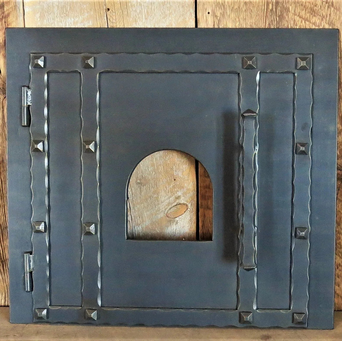 Custom Rustic Square Hinged Pizza Oven Door - Old West Iron