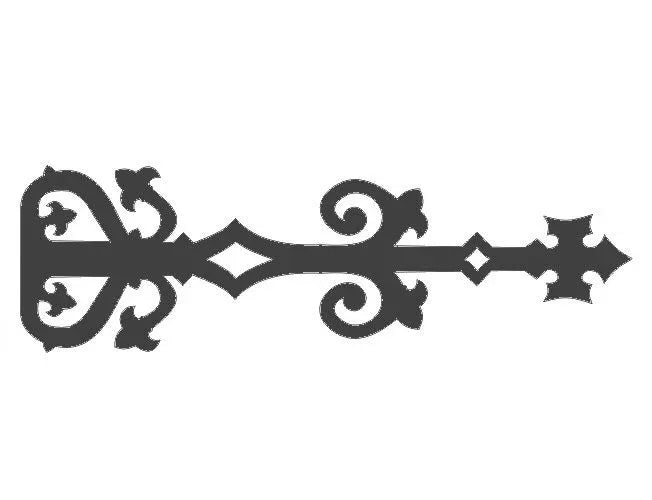 XL Medieval Reconquista Iron Faux Hinge Strap - Old West Iron