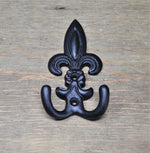 Large Fluer De Lis Iron Hook - Old West Iron