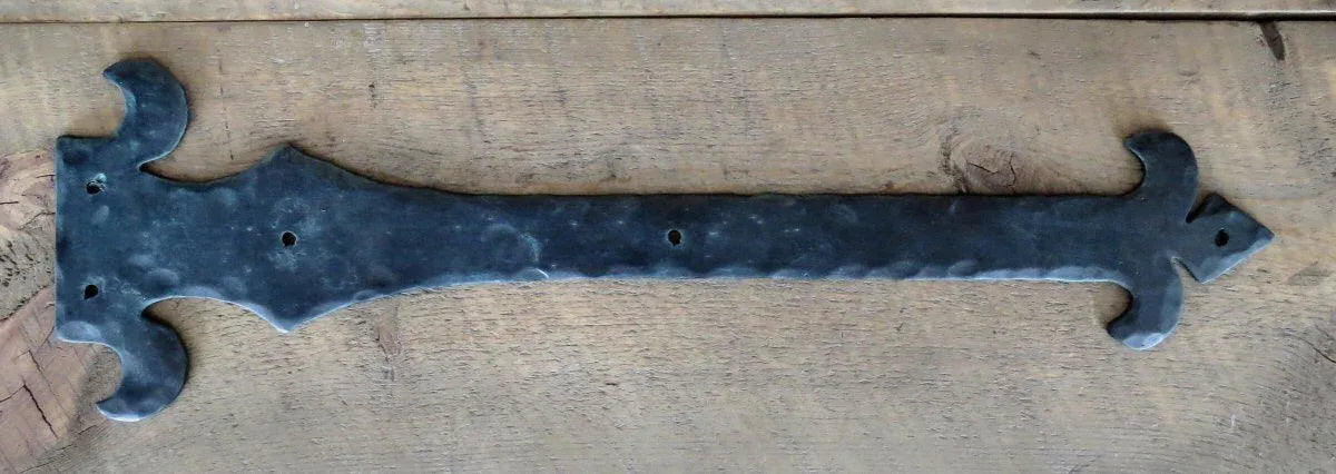 French Empire Iron Garage Door Dummy Hinge Strap - Old West Iron