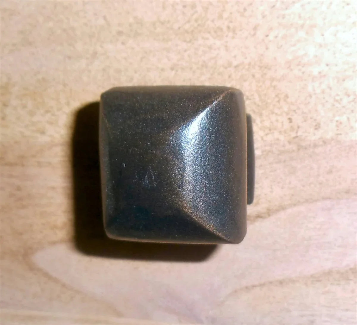 Square Plateau Hammered Knob - Old West Iron