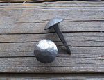1 3/8" x 2" Round Hammered Clavo with Spike QTY (50) - Old West Iron