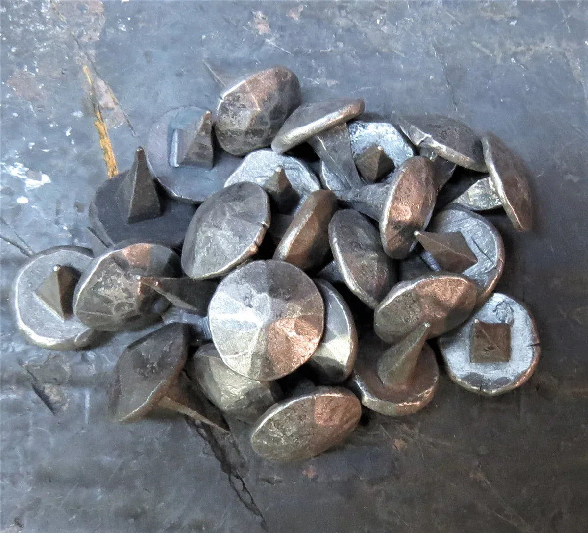 3/4" x 3/4" Round Hammered Head Spike QTY (100) - Old West Iron