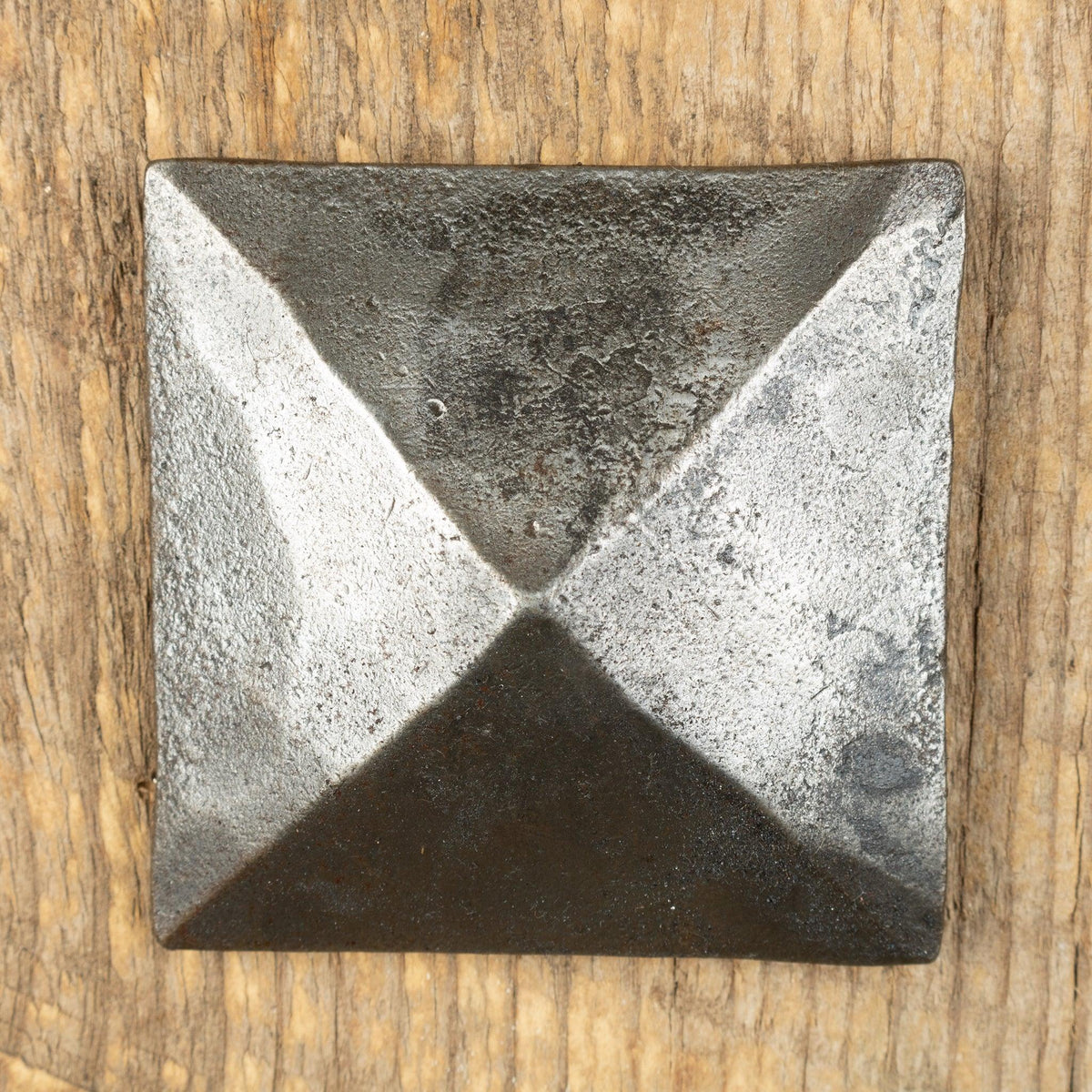 1 1/2" Square Hammered Pyramid Head Clavo / Decorative Nail Head - Old West Iron