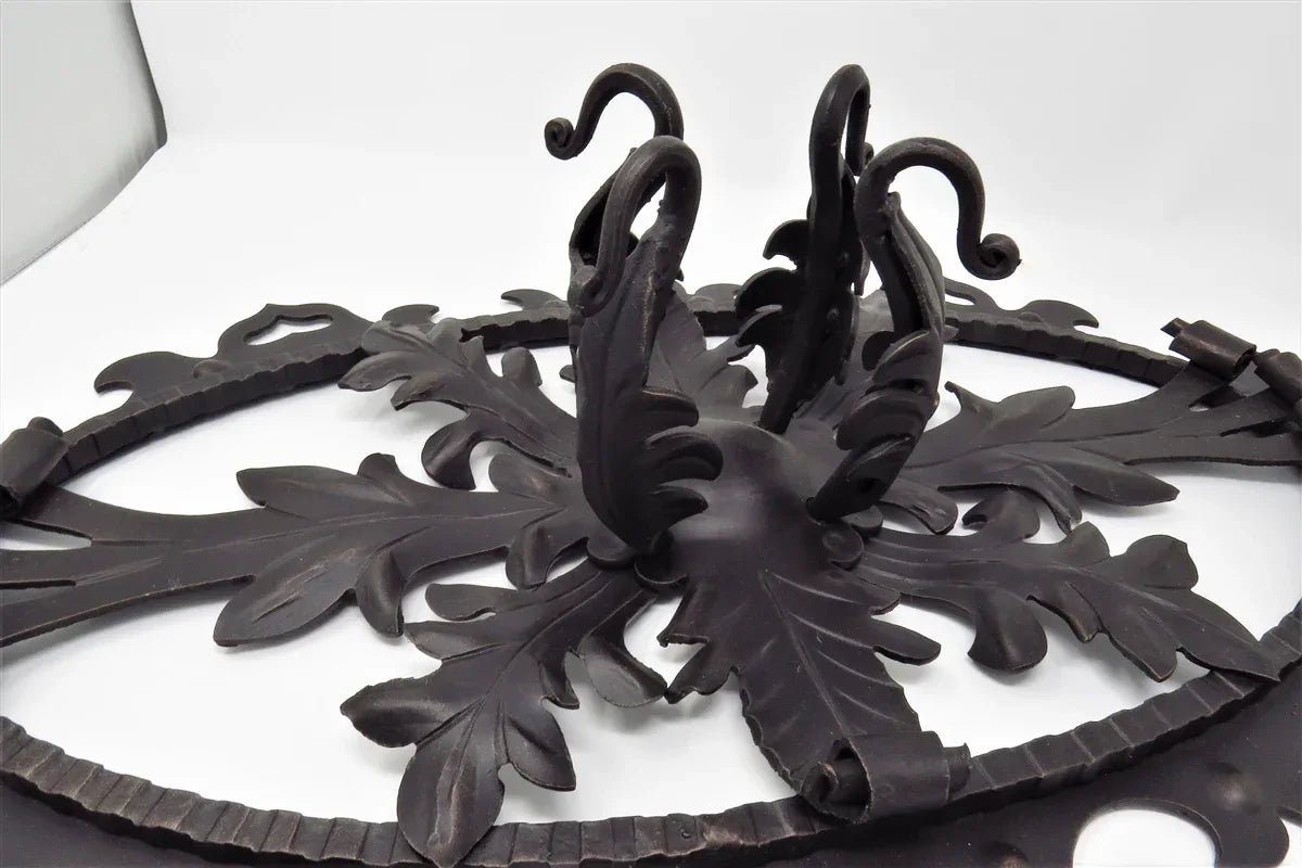 German Castle Iron Chandelier Mount - Old West Iron