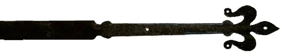 XL Florence Fleur De Lis Iron Faux Hinge Strap - Old West Iron