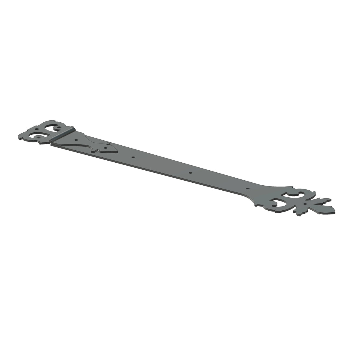 Roman Acanthus Wrought Iron Functioning Hinge Strap - Old West Iron