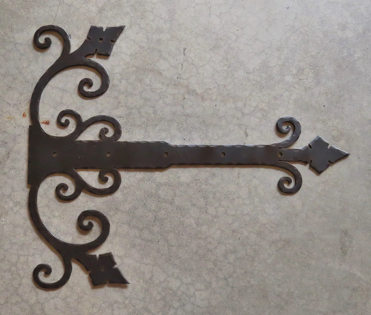 Old California Hacienda Wrought Iron Garage Door Dummy Hinge Strap - Old West Iron