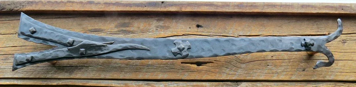 Nordic Iron Age Wrought Iron Garage Door Dummy Hinge Strap - Old West Iron