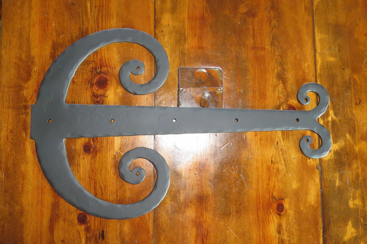 XL Middle Age Europe Wrought Iron Faux Hinge Strap - Old West Iron