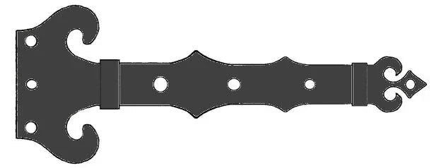 XL Baroque Iron Faux Hinge Strap - Old West Iron