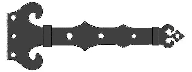 Baroque Iron Garage Door Dummy Hinge Strap - Old West Iron