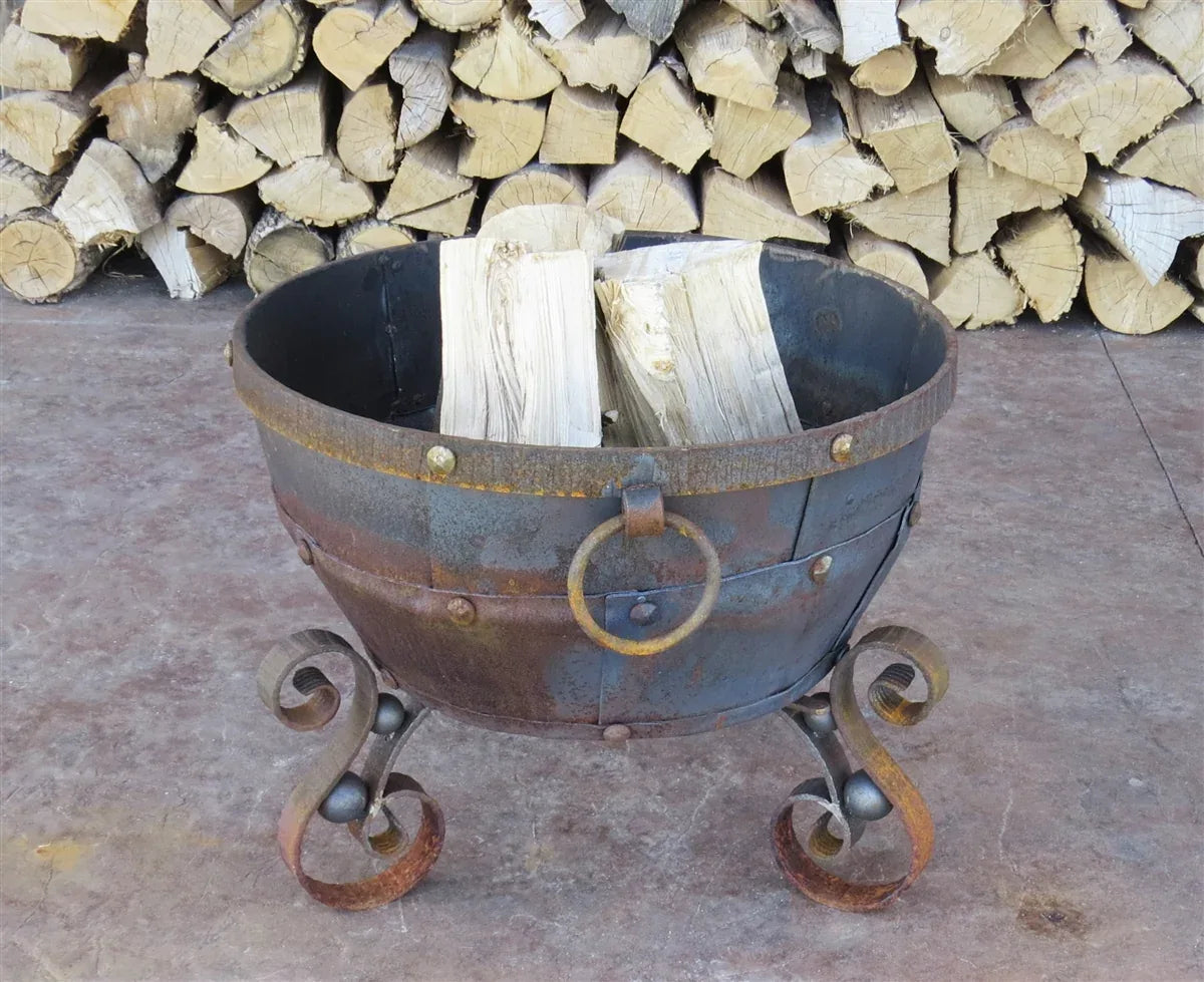 Ornate Iron Fire Bowl / Planter - Old West Iron