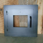 Modern Rectangle Hinged Pizza Oven Door - Old West Iron