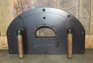 In Stock Custom Tuscan Arched Freestanding Pizza Oven Door - 22" x 14" - Old West Iron